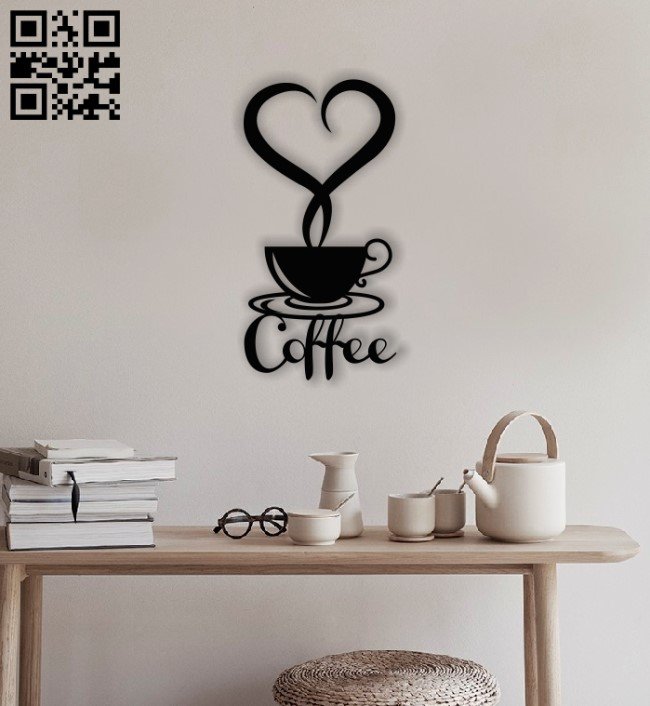 Póster Foto Arte de Pared Decoración Marco Negro Madera MDF 60x40 taza de  cafe