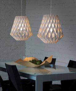 Lampara copa mdf 3mm blanco o negro